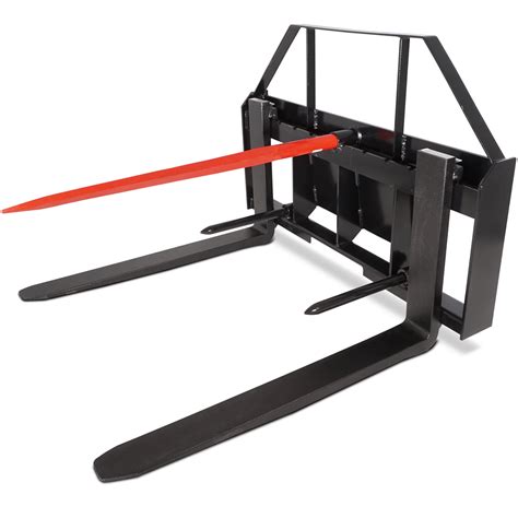 skid steer pallet forks with hay spear|skid steer pallet fork extensions.